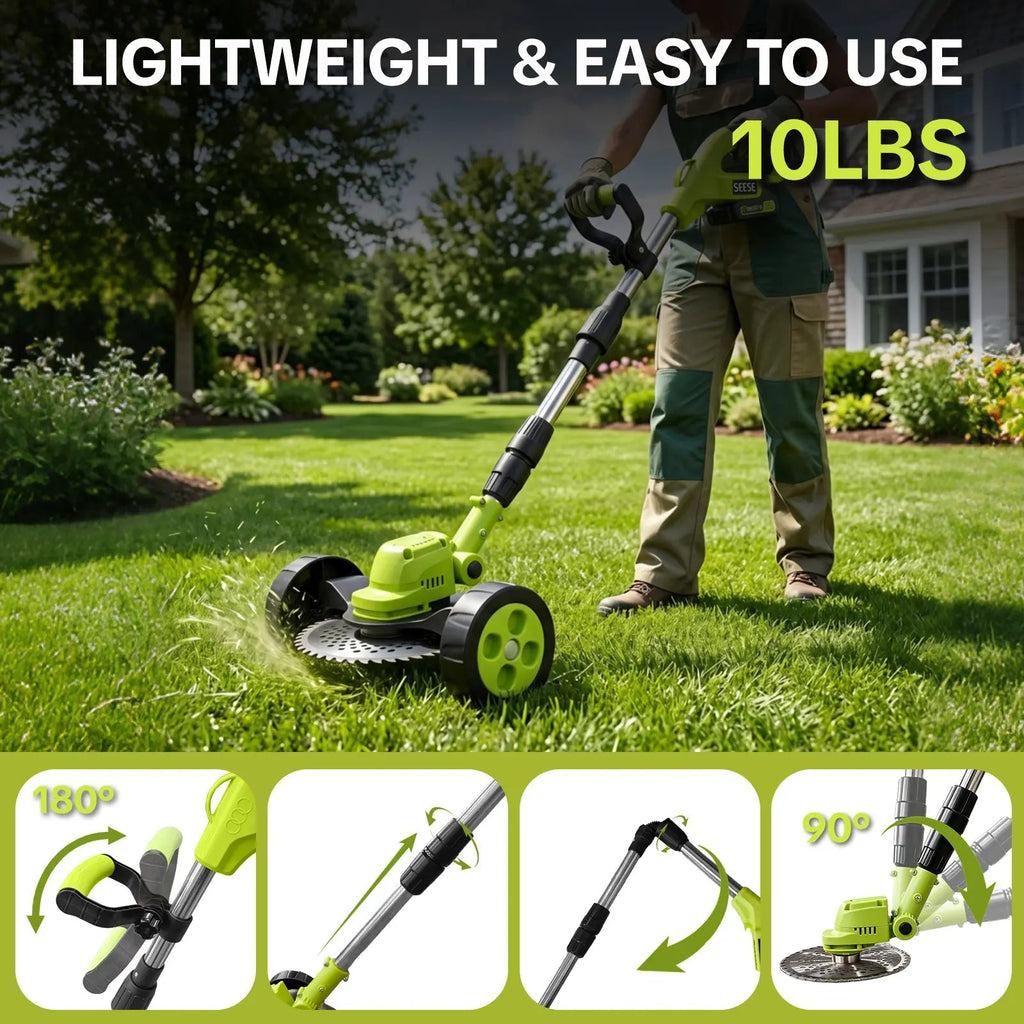 🔥50% OFF🔥Cordless Electric Weed Wacker, 3 Different Cutting & 2 Batteries,